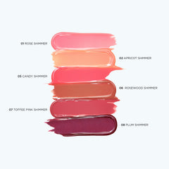 CLARINS on-model smile demonstrating glossy 3D shine and fuller-looking lips