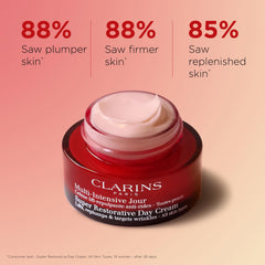 Clarins open jar cream texture highlighting smooth moisturizing finish