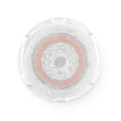 Clarisonic radiance front view showing round brush head and gentle design benefit