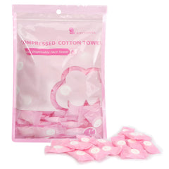 Classycoo front packaging showing pack of 100 compact cotton towels for travel