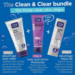 Clean & Clear 15ml tube beside a coin showing scale and portability for on-the-go use