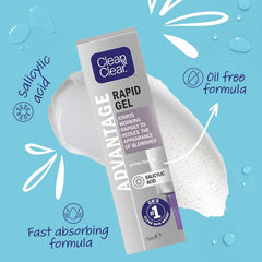 Clean & Clear gel texture close-up highlighting lightweight formula for quick absorption