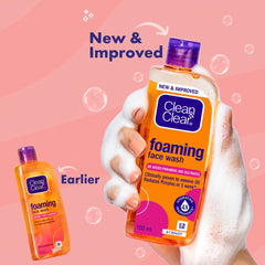 Close-up of Clean & Clear foam texture demonstrating light lather and gentle cleansing action