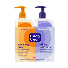 Clean & Clear Morning Burst bottle front view showing energizing citrus scent and benefits