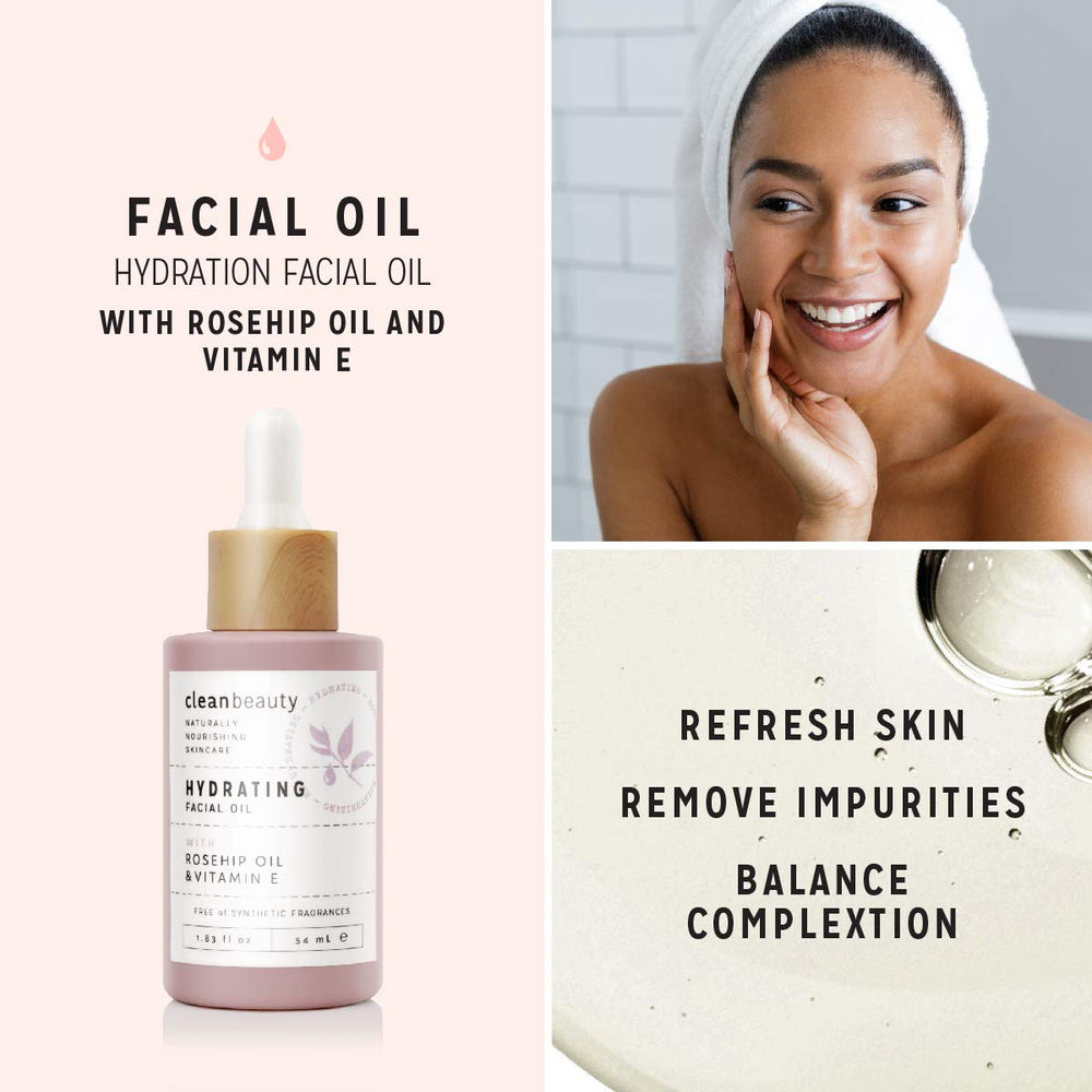 Clean Beauty label close-up listing key botanical ingredients