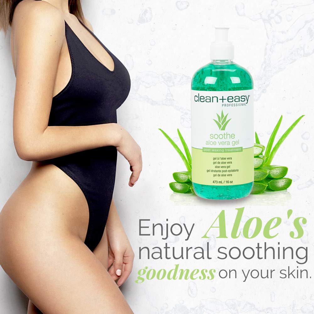 Clean + Easy aloe gel texture close-up highlighting smooth non-greasy consistency for soothing