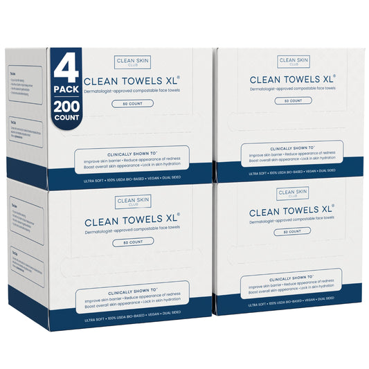 CLEAN SKIN CLUB front packaging showing 4 packs and product name for clear identification