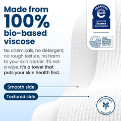 Clean Skin Club opened pack on tabletop highlighting dry, ready-to-use towels