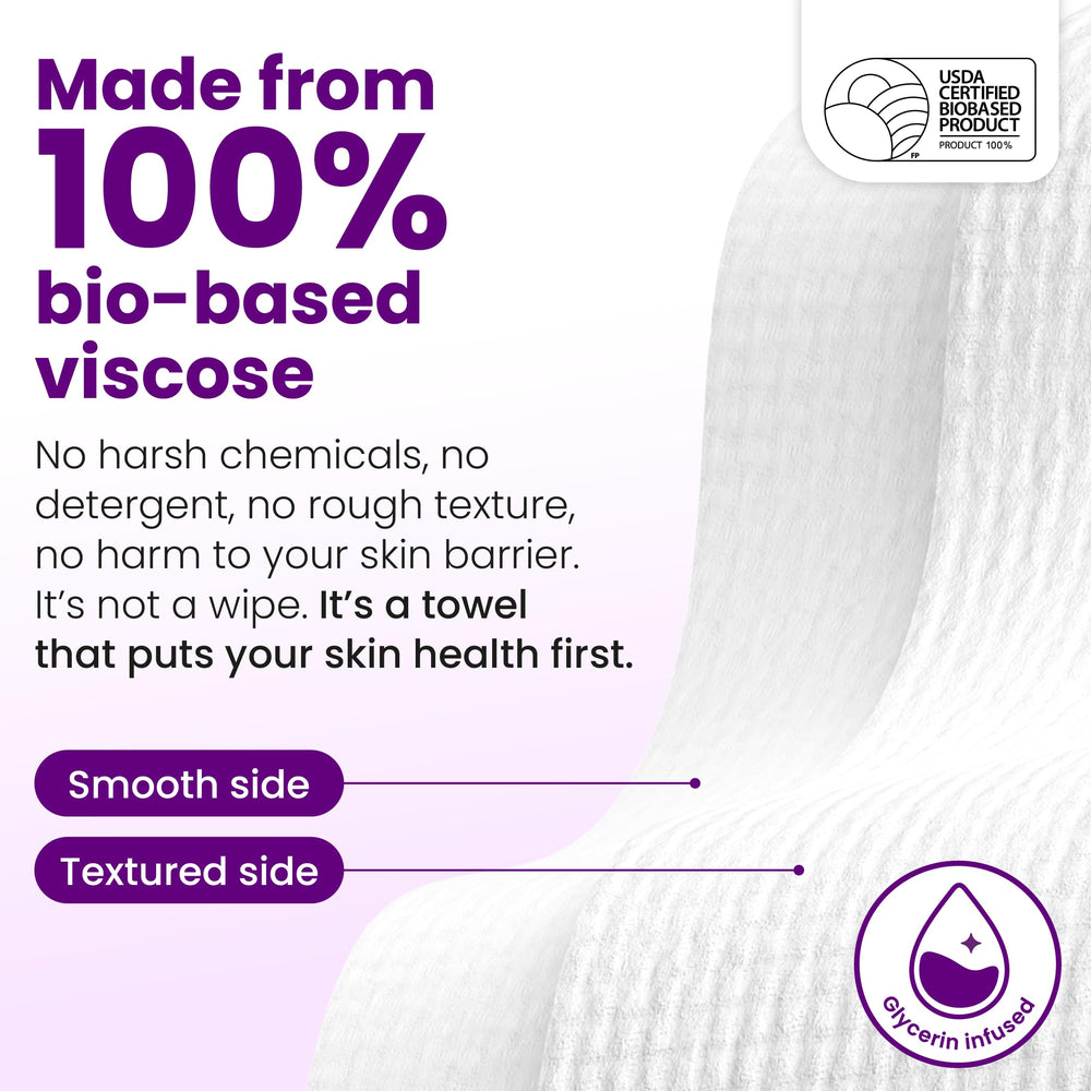 CLEAN SKIN CLUB open pack dispenses towel for hygienic single-use convenience