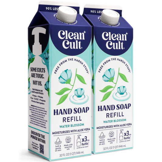 Cleancult Water Blossom front packaging showing recyclable paper design and eco benefit