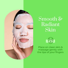 Clear Beauty close-up of unfolded sheet mask demonstrating fabric fit and comfort
