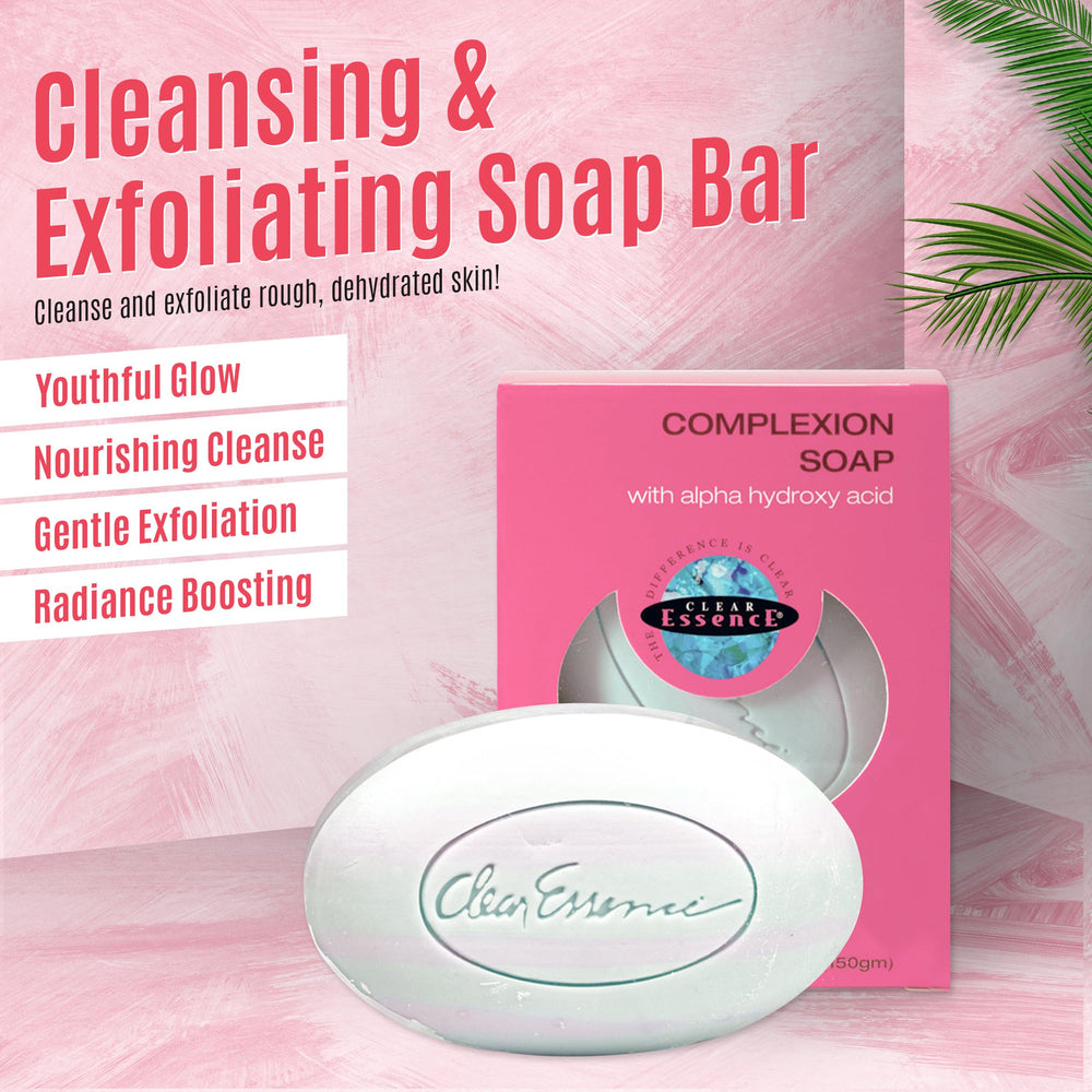 Clear Essence soap bar close-up texture highlighting gentle exfoliation