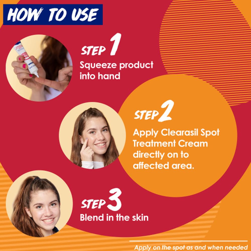 Clearasil active ingredient depiction highlighting acne-fighting action