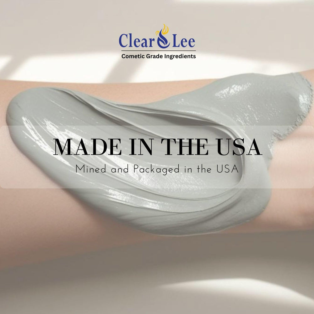 ClearLee label and ingredient panel close-up showing 100% pure bentonite information