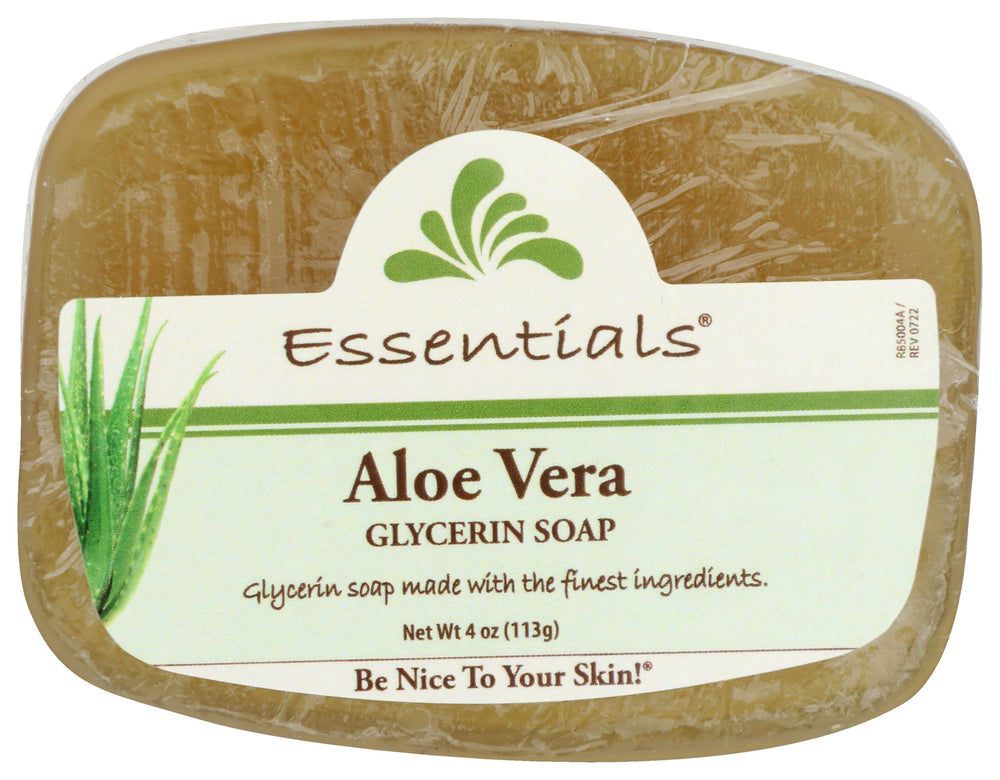 Clearly Natural front packaging showing clear aloe glycerine bar and benefits