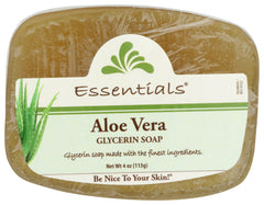 Clearly Natural front packaging showing clear aloe glycerine bar and benefits