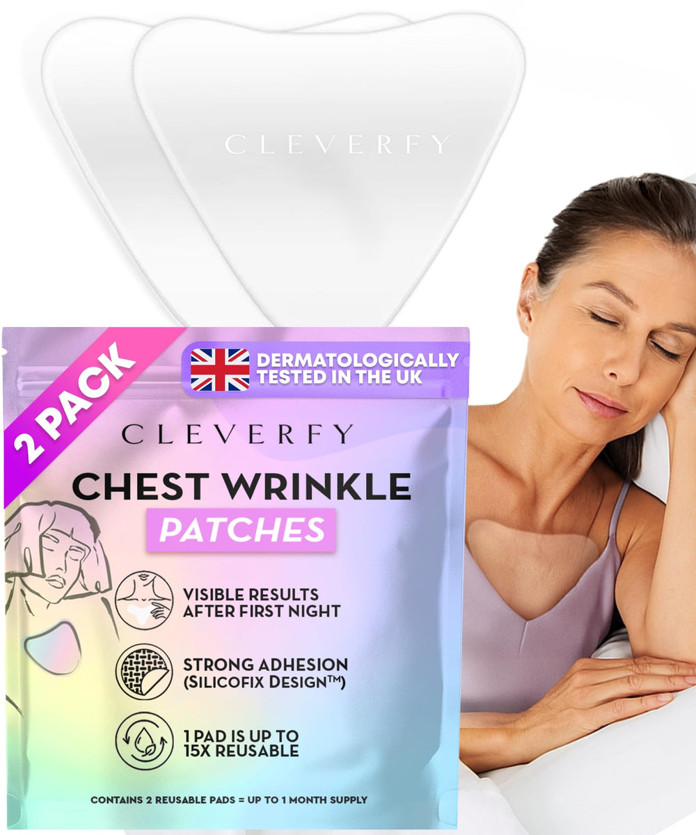 CLEVERFY front packaging showing two V-shaped chest pads and benefits