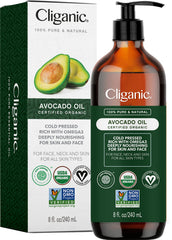 Cliganic front bottle view showing label and organic certification benefit
