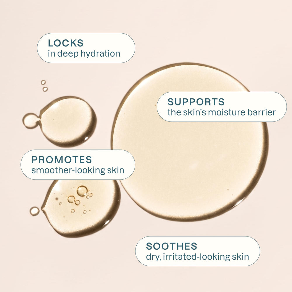 Cliganic evening primrose oil texture on skin closeup demonstrates lightweight hydration benefit