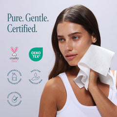 Cliganic ingredients and certification label showing Oeko-Tex and purity benefit