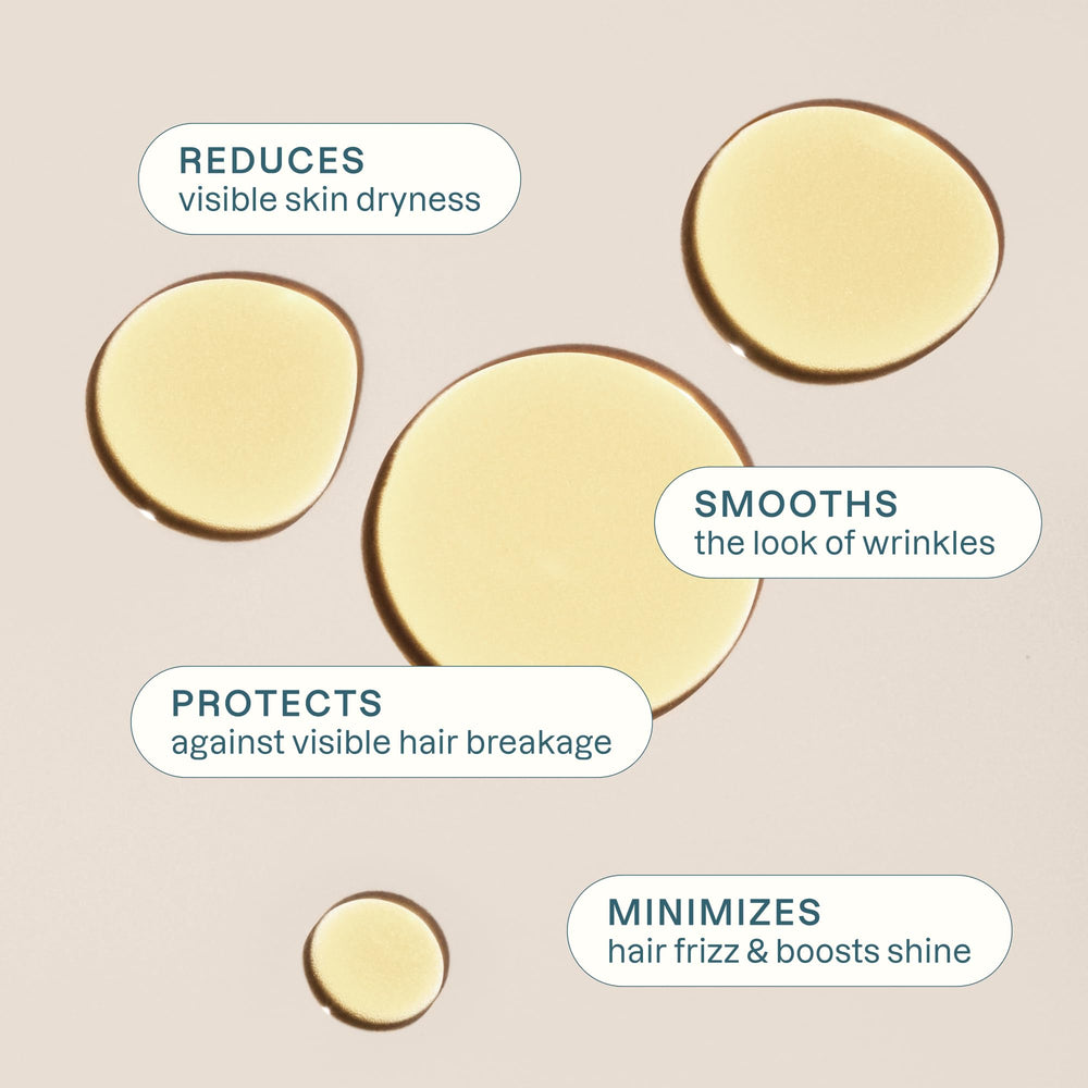 Cliganic jojoba oil texture close-up highlighting lightweight absorbent feel