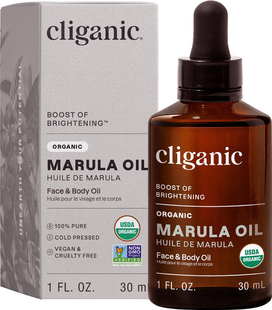 Cliganic bottle front label showing clean organic branding and benefits