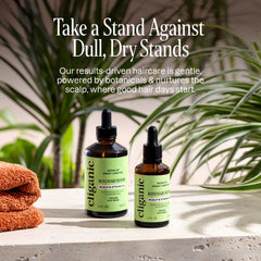 Cliganic 2 fl oz bottle next to coin showing compact travel-friendly size benefit