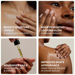 Cliganic tamanu oil applied to hair ends showing reduced frizz and smoother finish