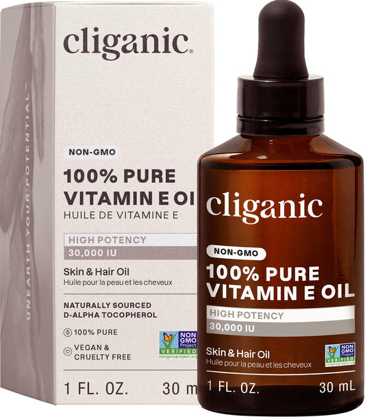 Cliganic bottle front packaging showing label and glass bottle protects potency