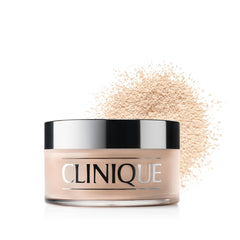 Clinique front packaging showing powder jar and label for quick identification and trust