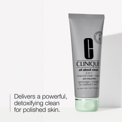 Clinique charcoal mask texture close-up showing bamboo charcoal particles
