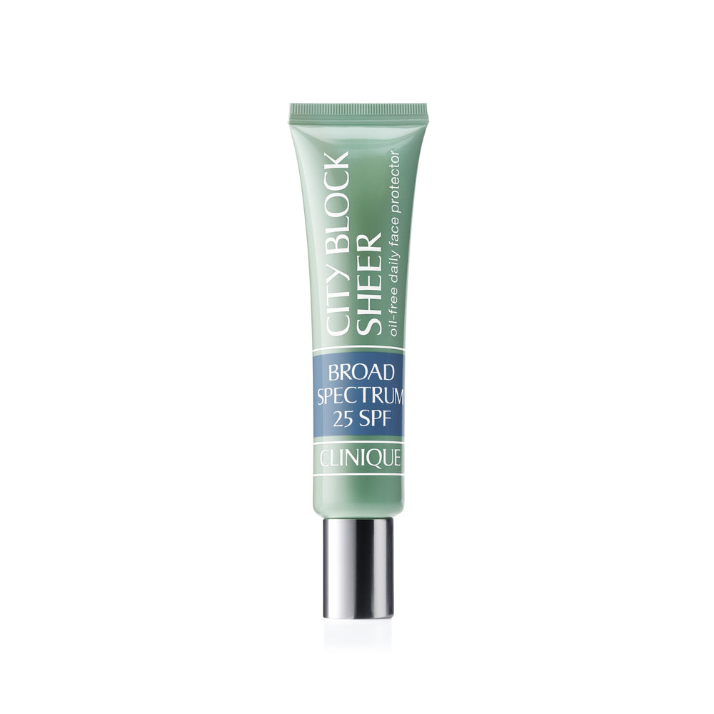 Clinique City Block front tube showing packaging and SPF 25 protection benefit
