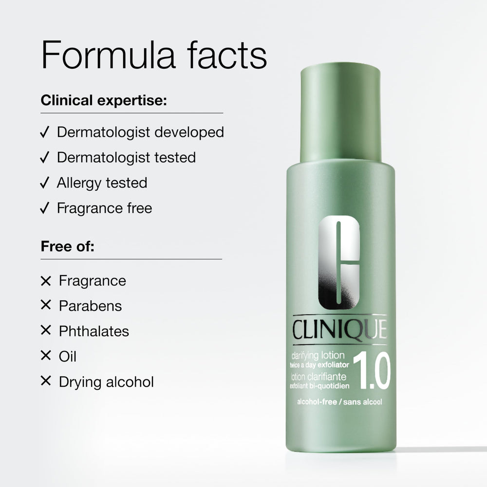 Clinique lotion beside moisturizer illustrating improved product absorption benefit