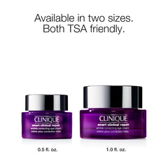 Clinique before and after schematic showing smoother, brighter-looking eye area
