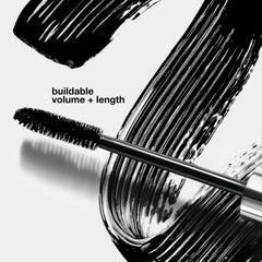 Clinique mini mascara held in hand to show travel-ready scale