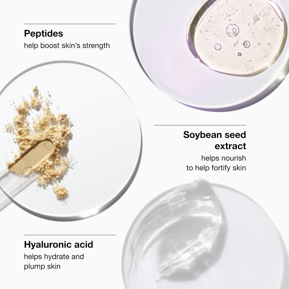 Clinique peptide ingredient visual suggesting firmer, strengthened skin appearance