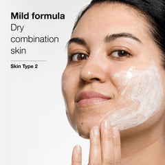 Clinique gentle lather close-up showing mild foam and effective cleansing