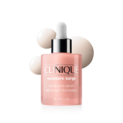 Clinique front bottle showing product branding and glow benefits