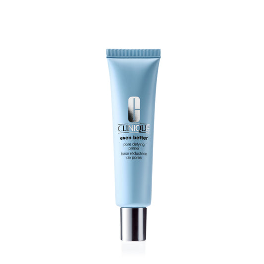Clinique primer front packaging showing product bottle and label benefits