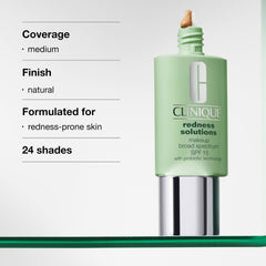 Clinique before and after comparison demonstrating reduced visible redness with natural coverage