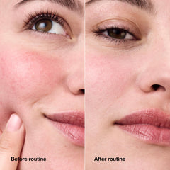 Clinique cream on bathroom counter in routine setting showing calming daily-use benefit