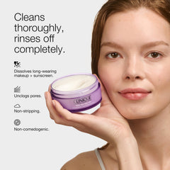 Clinique open balm texture transformed into silky oil and easy application benefit