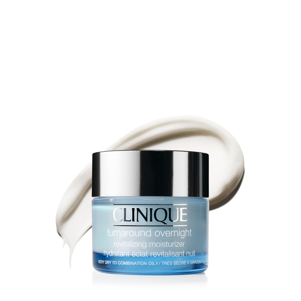 Clinique jar front view showing product name and benefit of overnight revitalizing