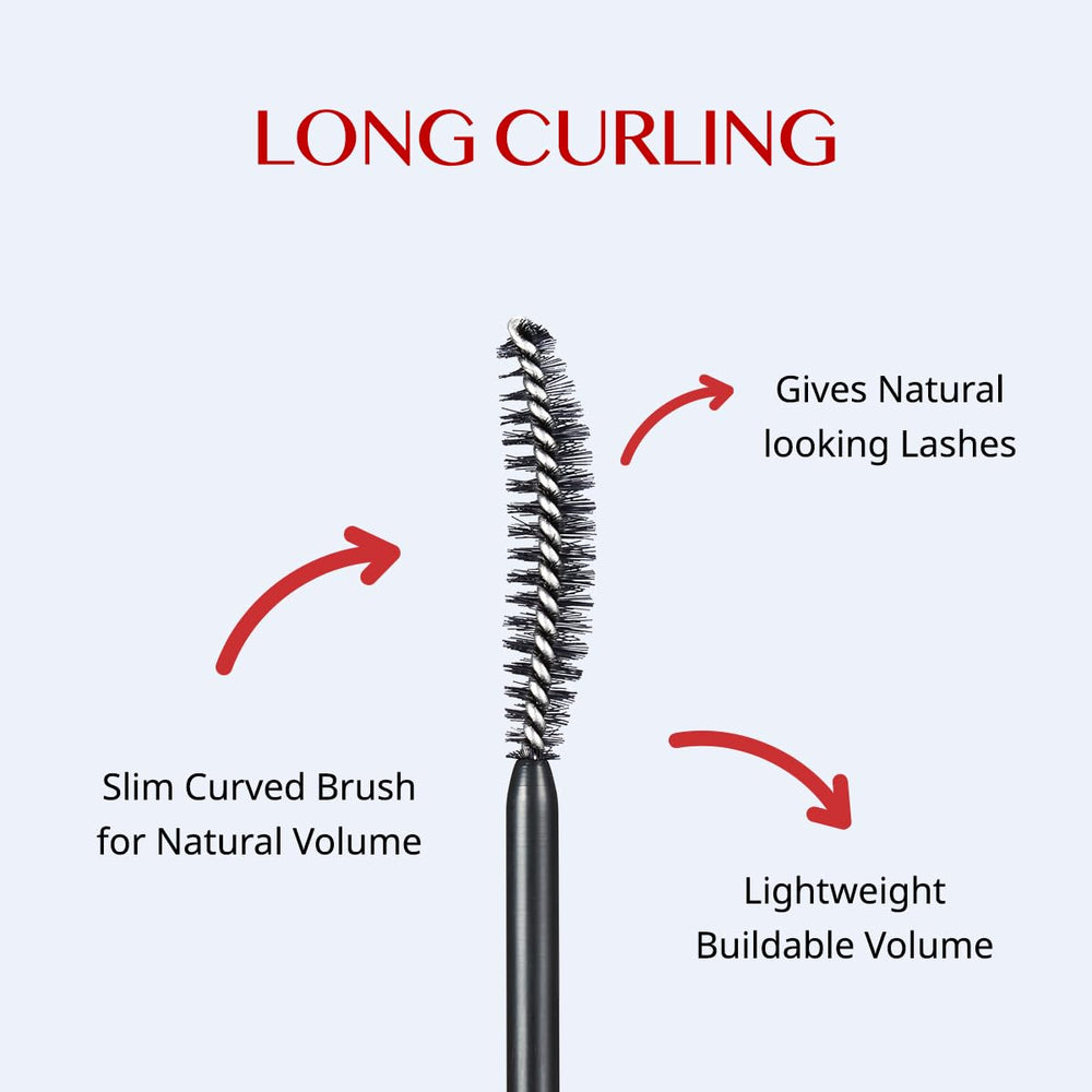 CLIO PROFESSIONAL mascara swatches on wrist showing buildable length and volume