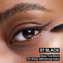 CLIO PROFESSIONAL black swatch demonstrating smooth, tug-free glide and rich pigment