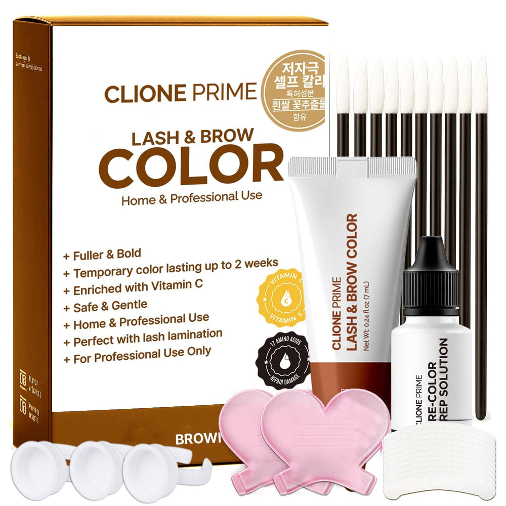 CLIONE PRIME front packaging showing kit benefits and brown shade