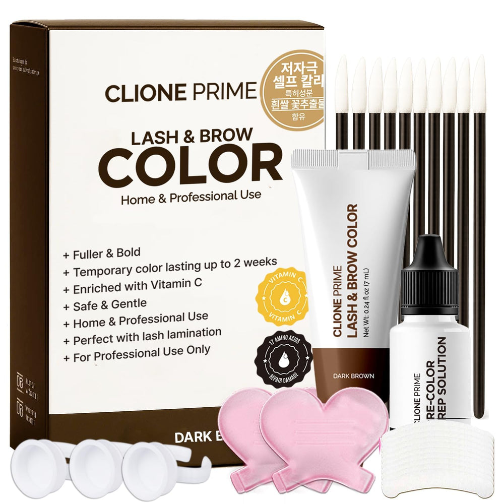 CLIONE PRIME kit packaging showing dark brown tint and benefits