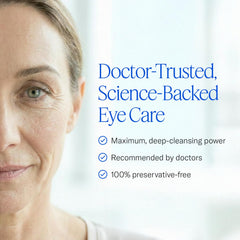 Cliradex wipe being used on eyelid demonstrating precise lash cleaning