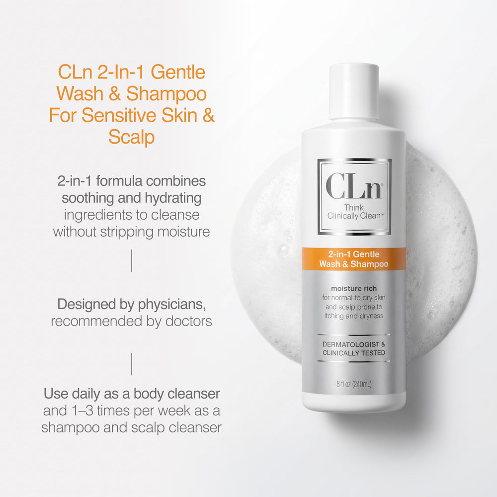 Applying CLn to scalp indicating flake and itch calming benefit