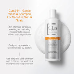 Applying CLn to scalp indicating flake and itch calming benefit